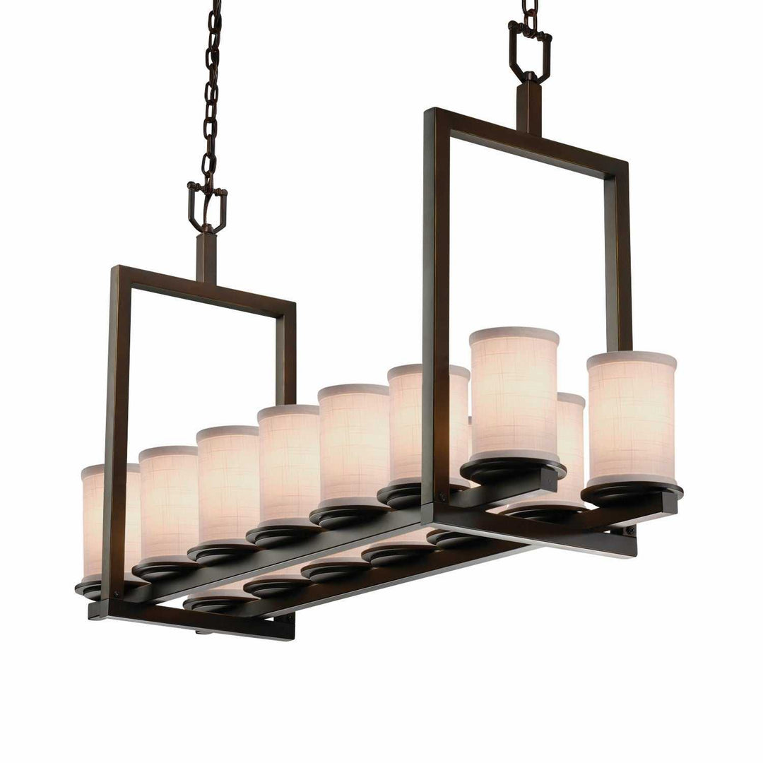 Textile LED Chandelier in Dark Bronze Justice Designs