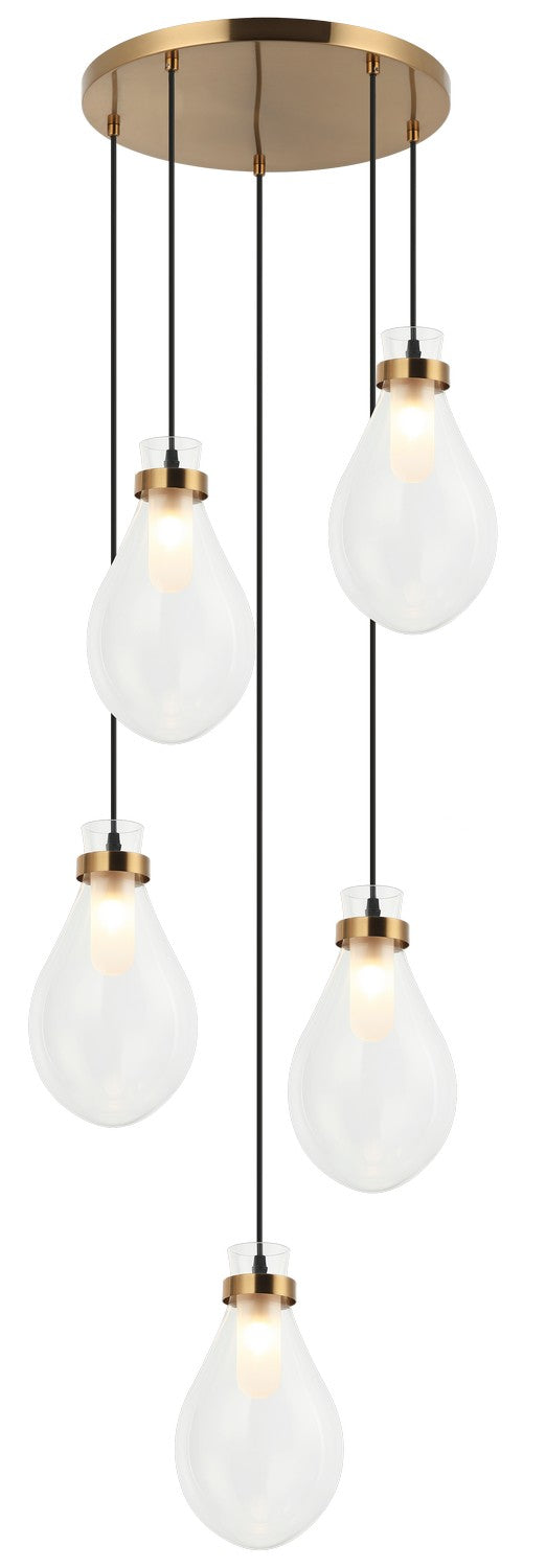 Seranna Five Light Chandelier in Aged Gold Brass - available from The Lighting Shoppe, trusted by Canadian homeowners