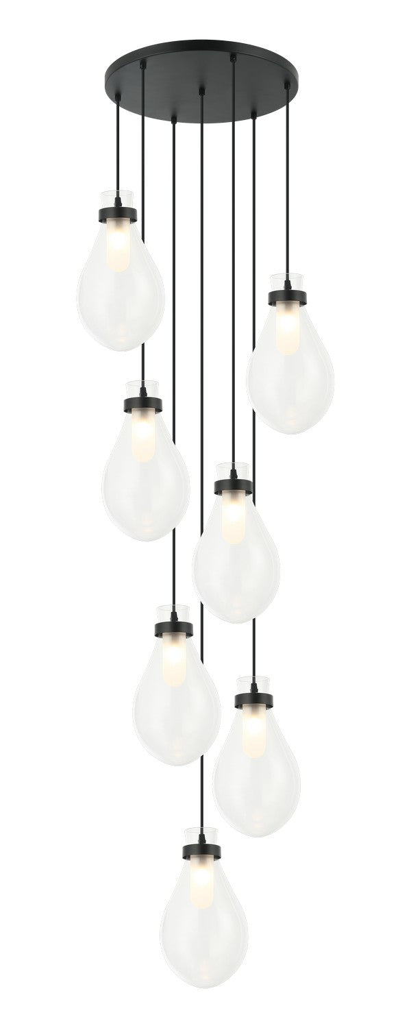 Seranna Seven Light Pendant in Matte Black - available from The Lighting Shoppe, trusted by Canadian homeowners