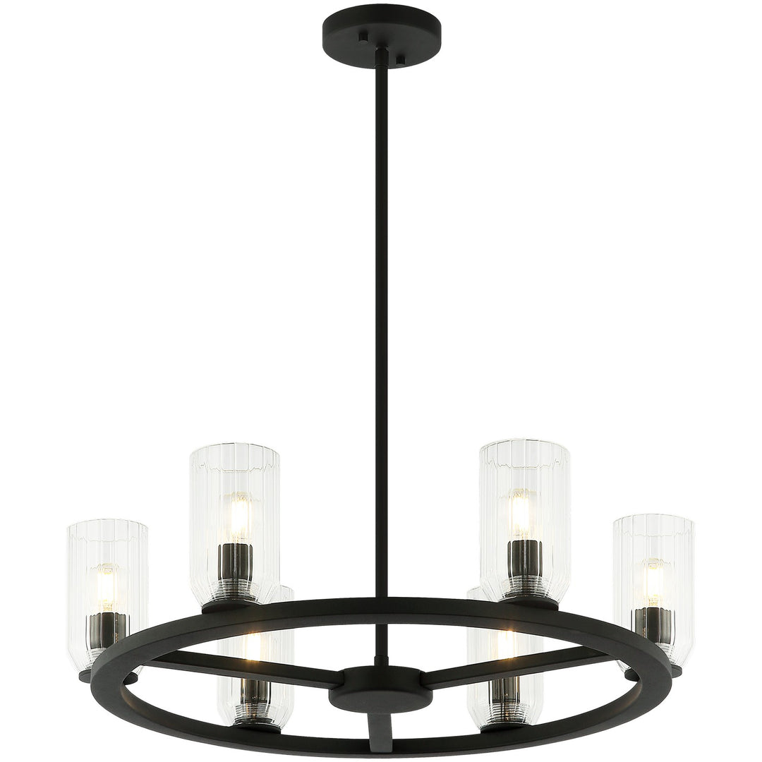 Westlock Six Light Chandelier in Matte Black - available from The Lighting Shoppe, trusted by Canadian homeowners