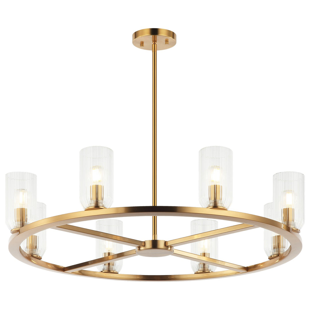 Westlock Eight Light Chandelier in Aged Gold Brass - available from The Lighting Shoppe, trusted by Canadian homeowners