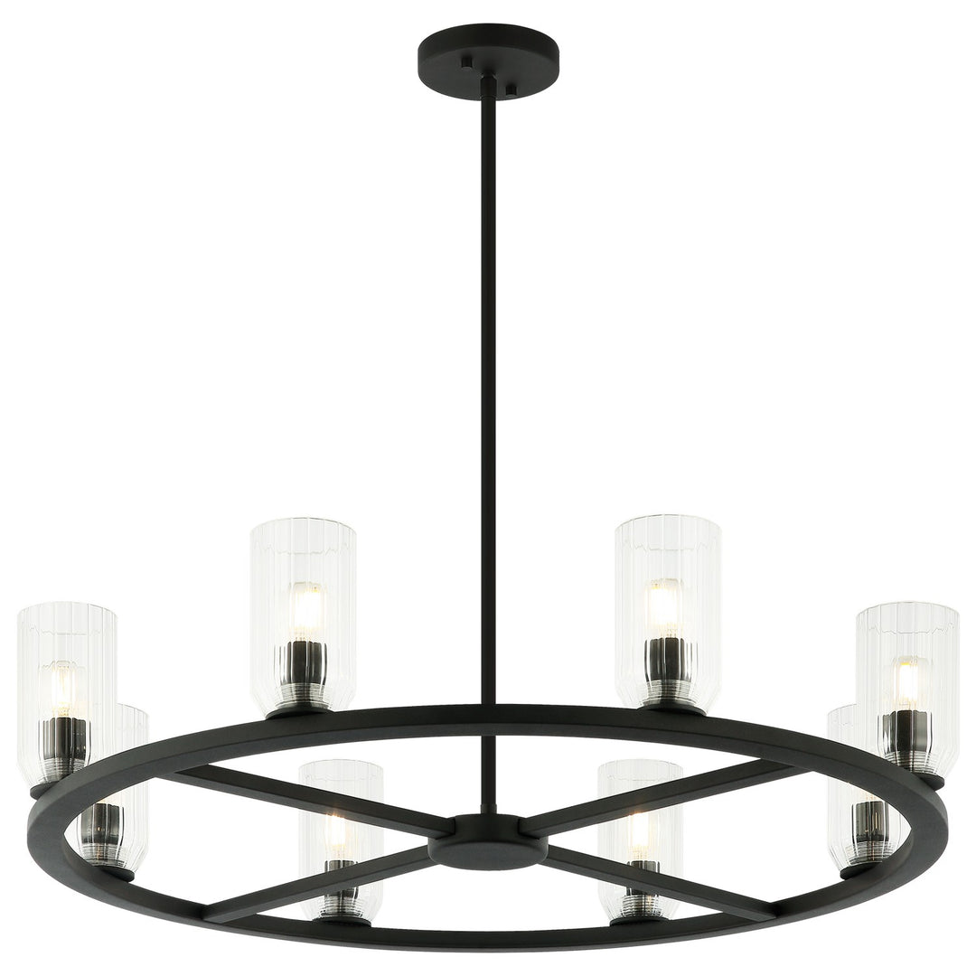 Westlock Eight Light Chandelier in Matte Black - available from The Lighting Shoppe, trusted by Canadian homeowners