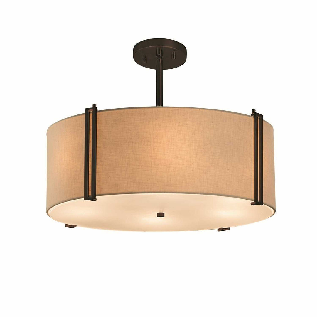 Textile LED Pendant in Dark Bronze Justice Designs