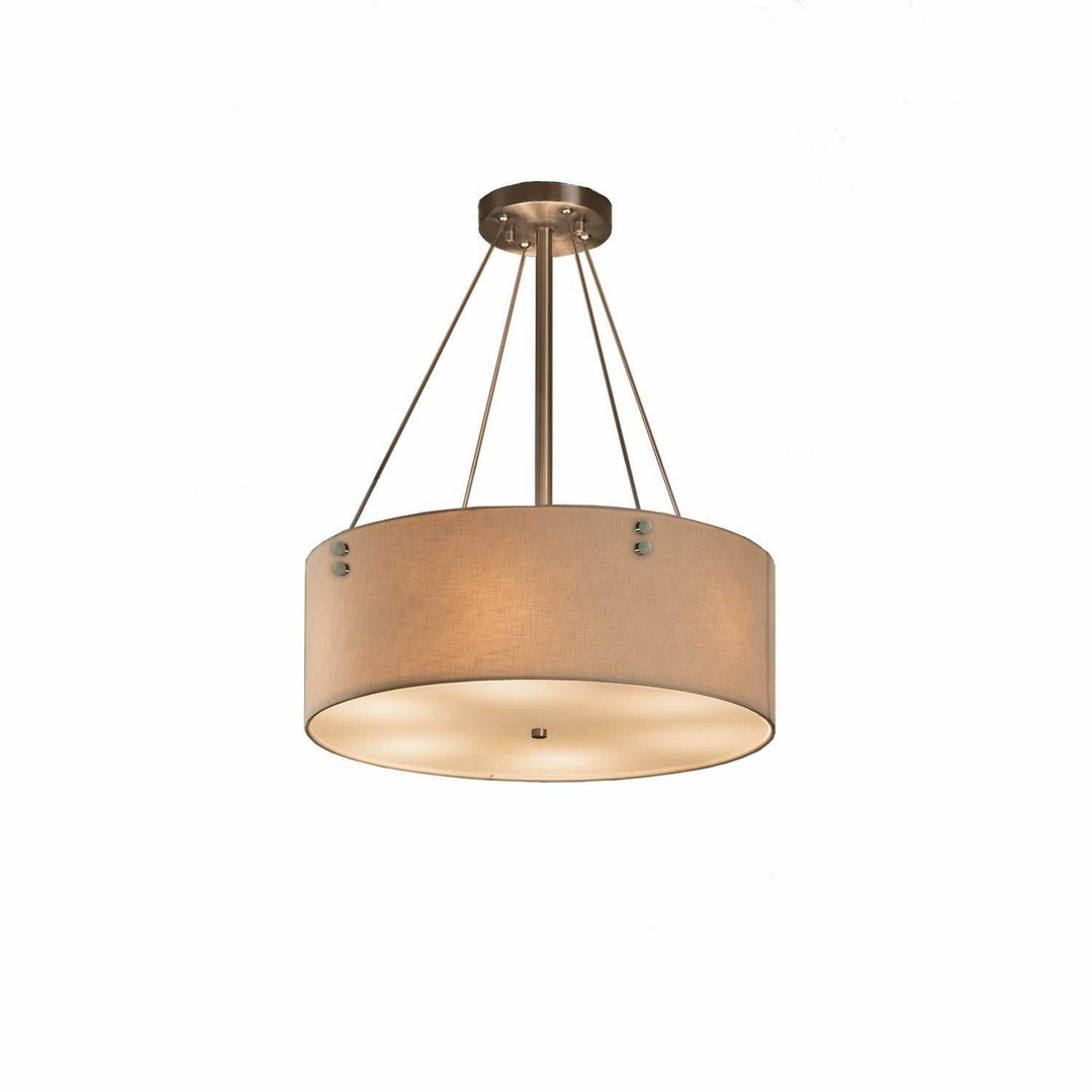 Textile LED Pendant in Brushed Nickel Justice Designs