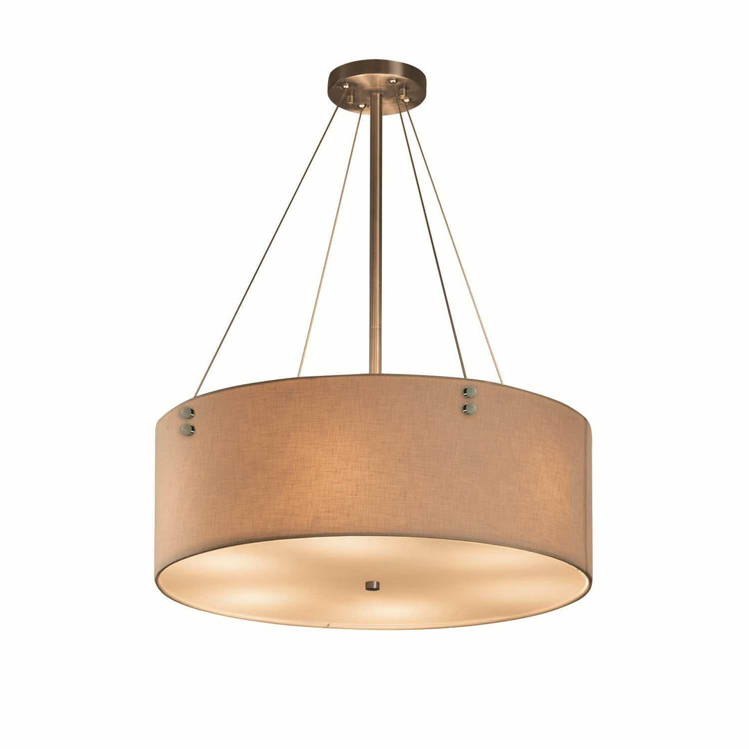 Textile LED Pendant in Brushed Nickel Justice Designs