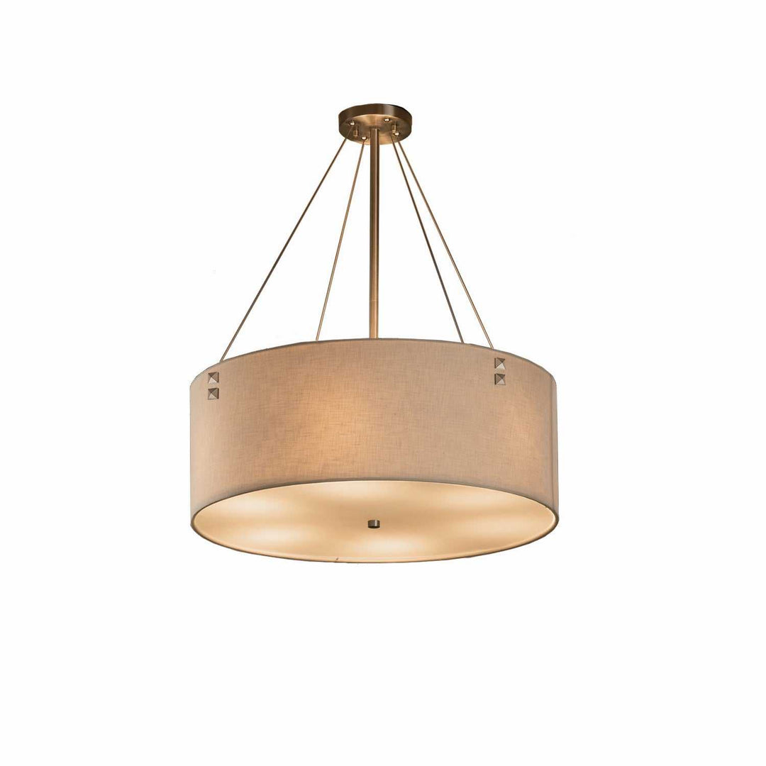Textile LED Pendant in Brushed Nickel Justice Designs