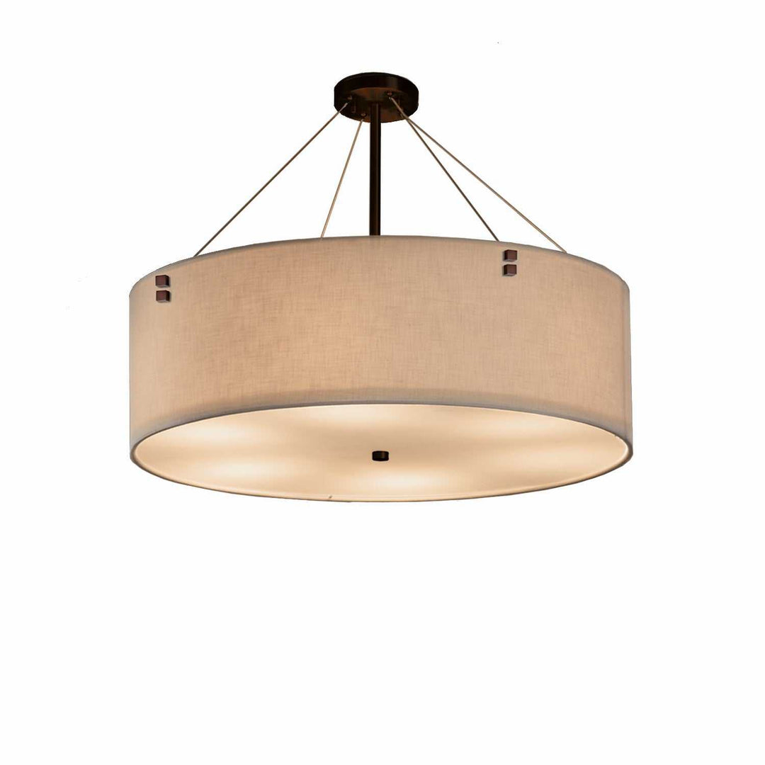 Textile Eight Light Pendant in Dark Bronze Justice Designs