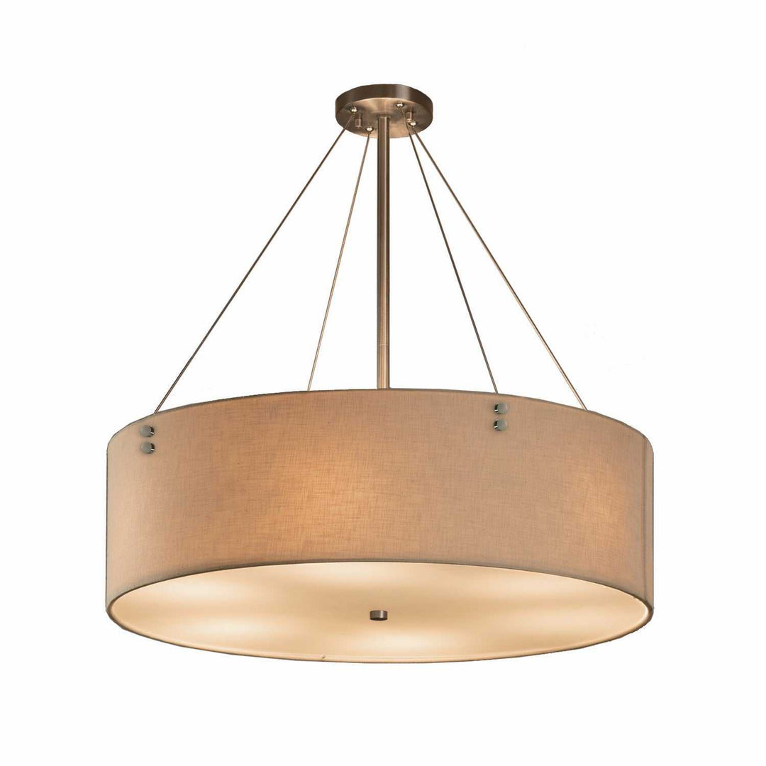 Textile Eight Light Pendant in Brushed Nickel Justice Designs
