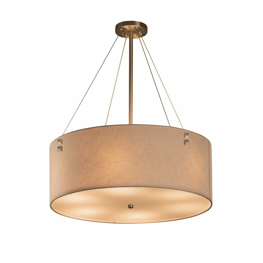 Textile Eight Light Pendant in Brushed Nickel Justice Designs