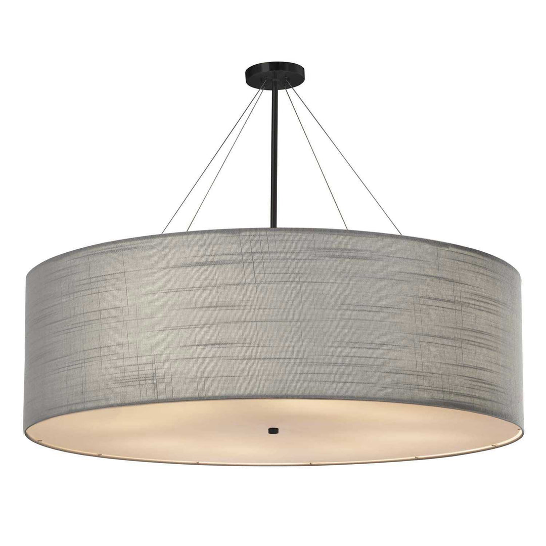 Textile Eight Light Pendant in Matte Black Justice Designs