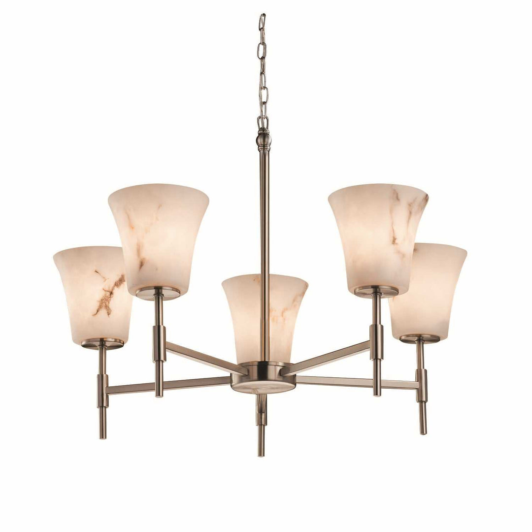 LumenAria LED Chandelier in Brushed Nickel Justice Designs