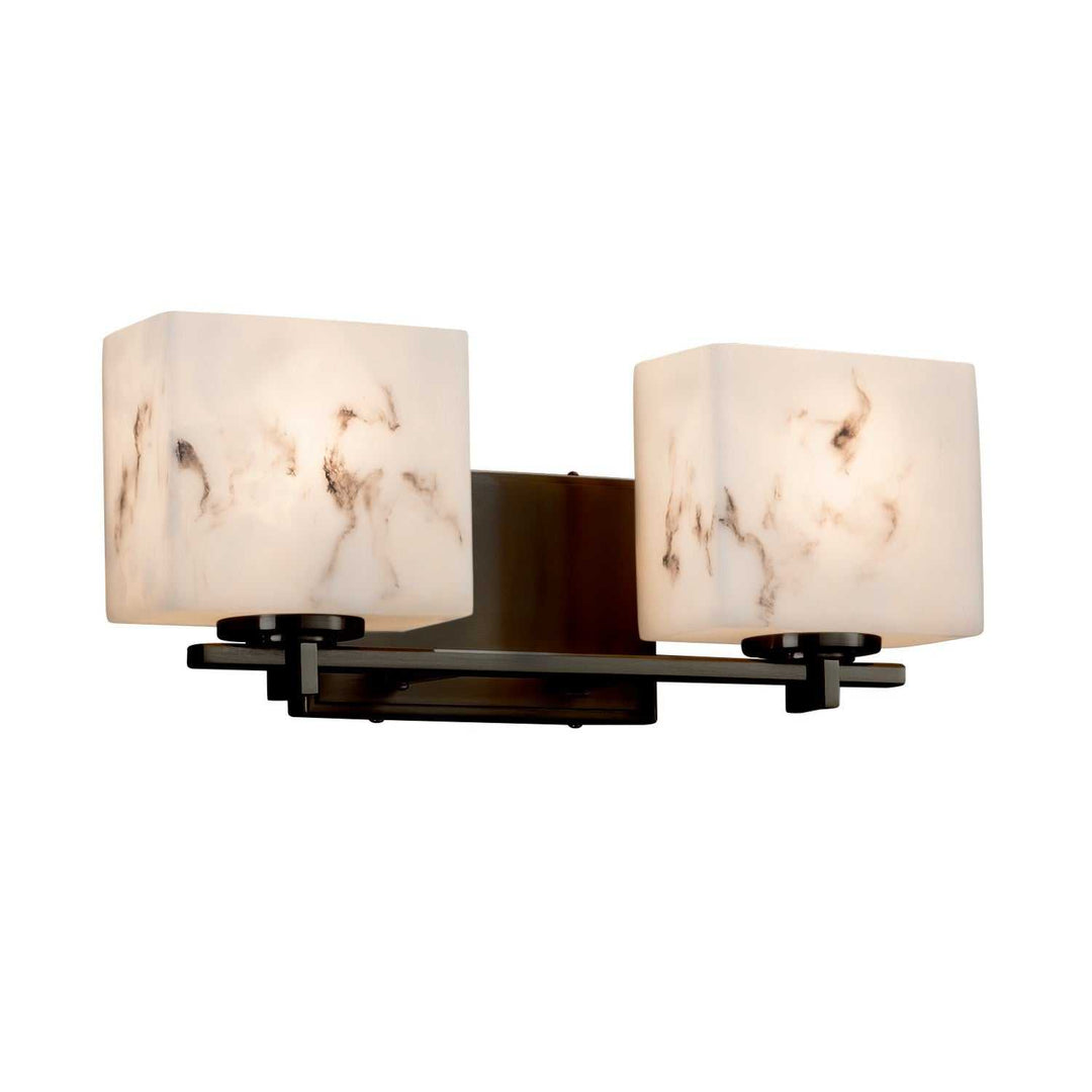 LumenAria Two Light Bath Bar in Dark Bronze Justice Designs