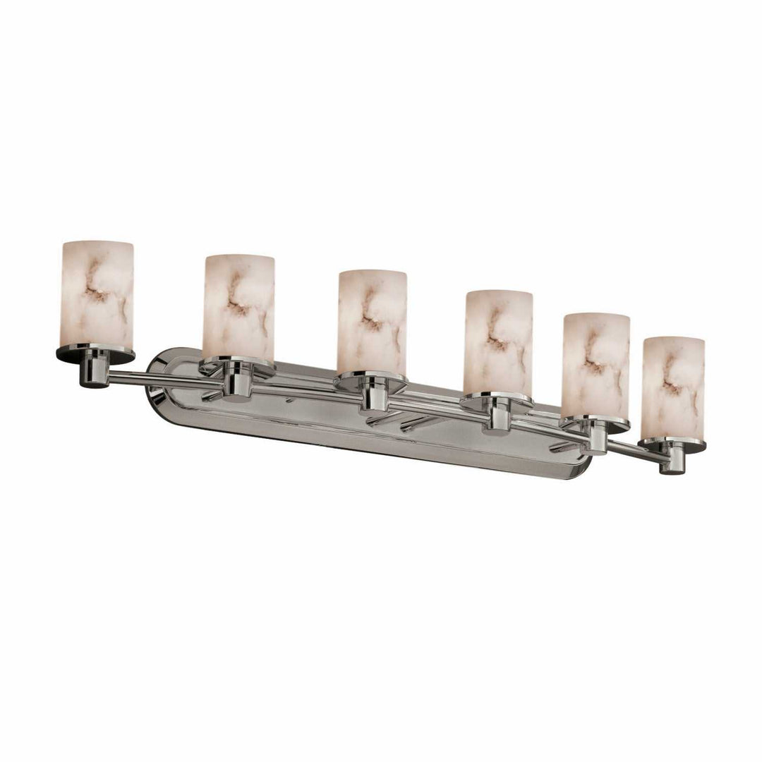 LumenAria Six Light Bath Bar in Brushed Nickel Justice Designs