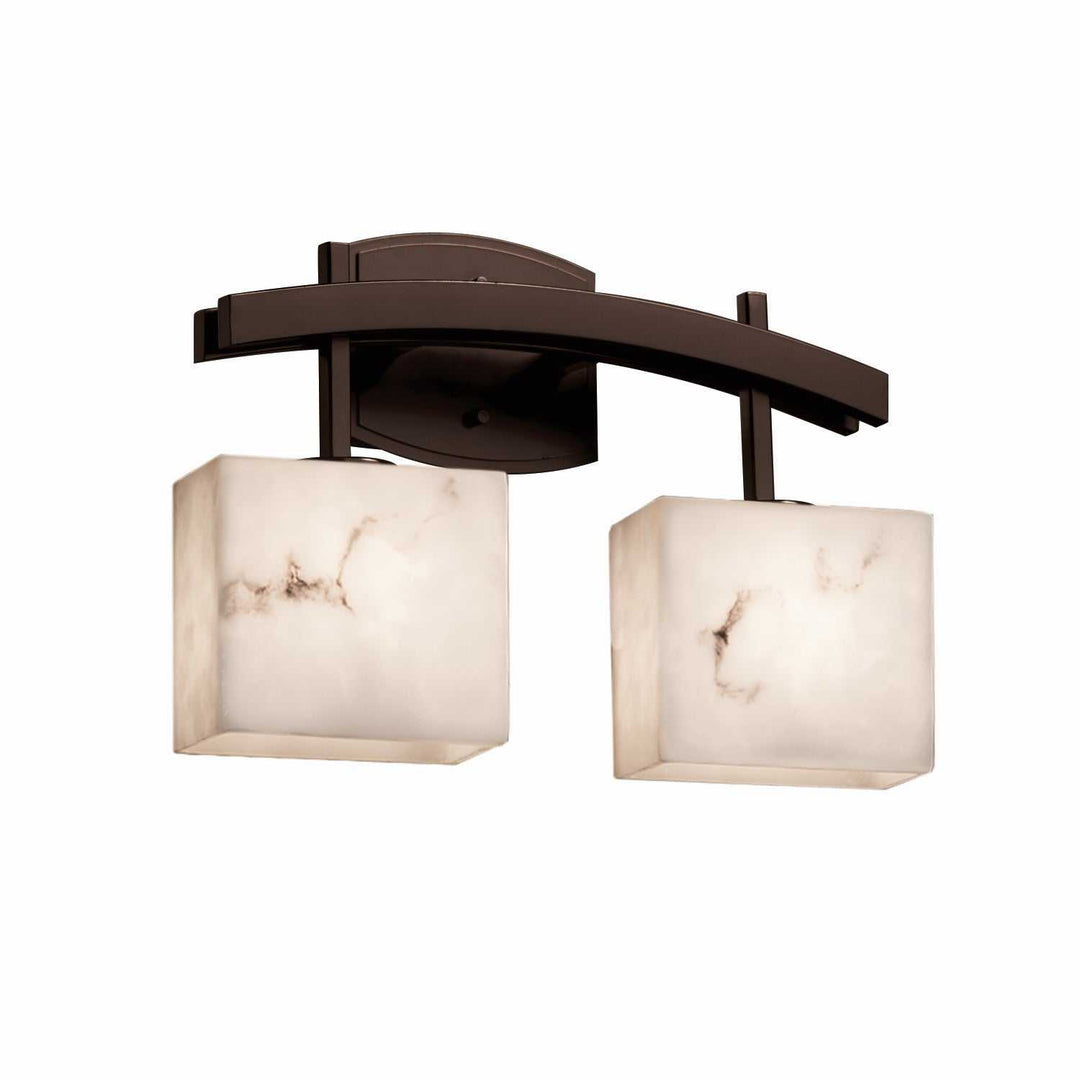 LumenAria Two Light Bath Bar in Dark Bronze Justice Designs