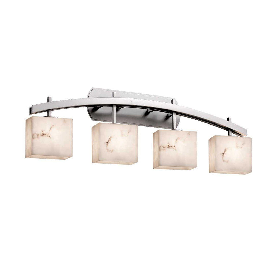 LumenAria Four Light Bath Bar in Brushed Nickel Justice Designs