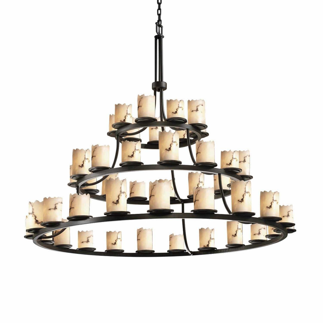 LumenAria 45 Light Chandelier in Dark Bronze Justice Designs