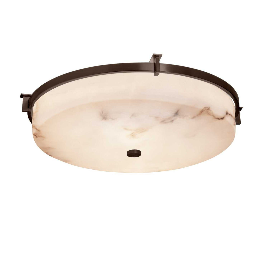 LumenAria Three Light Flush-Mount in Dark Bronze Justice Designs