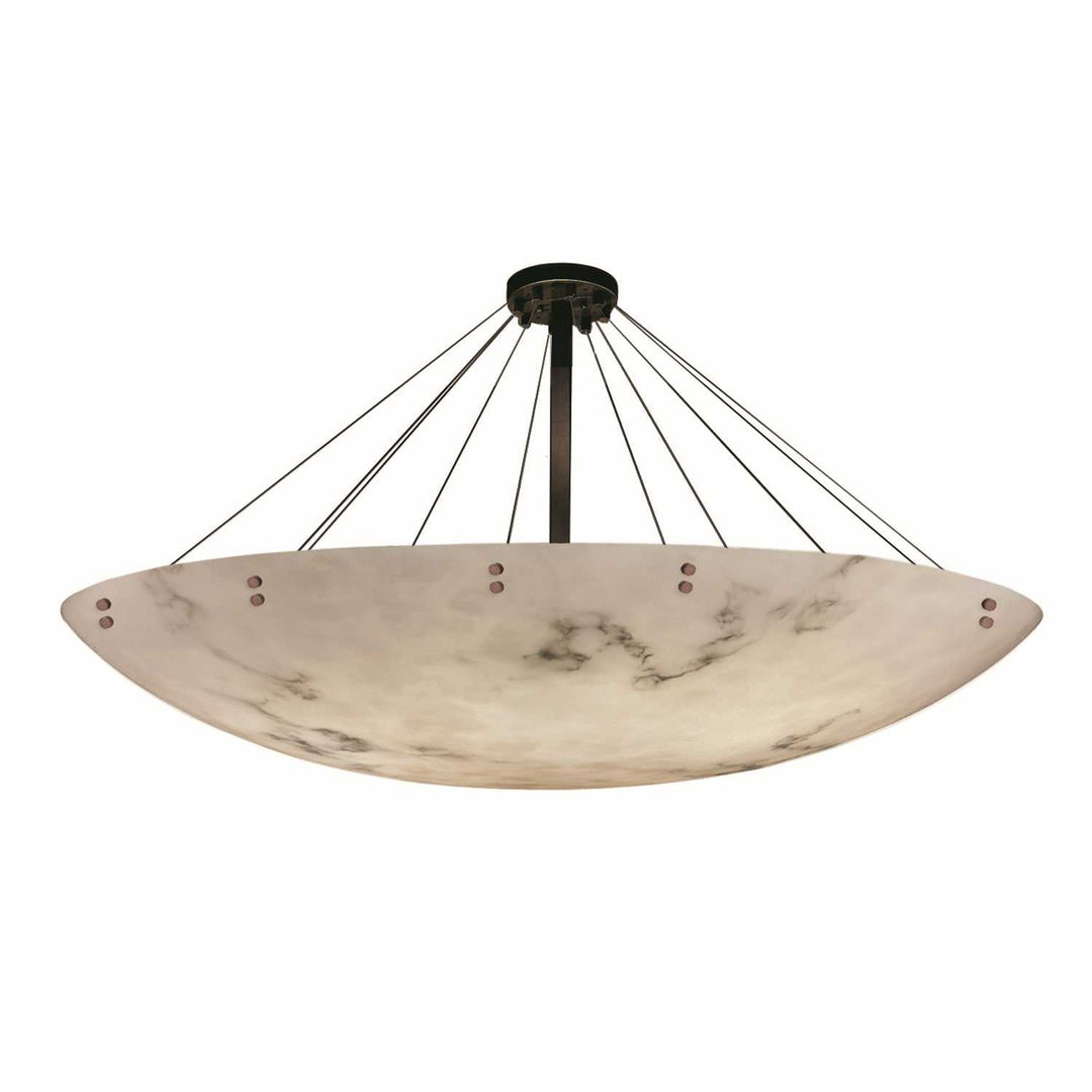 LumenAria 16 Light Semi-Flush Mount in Dark Bronze Justice Designs