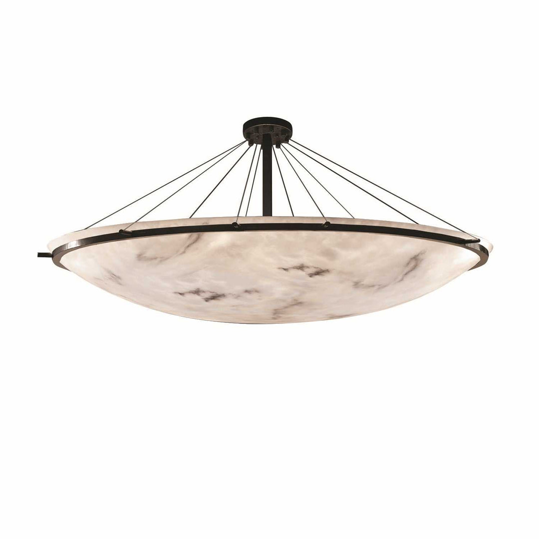 LumenAria 16 Light Semi-Flush Mount in Dark Bronze Justice Designs