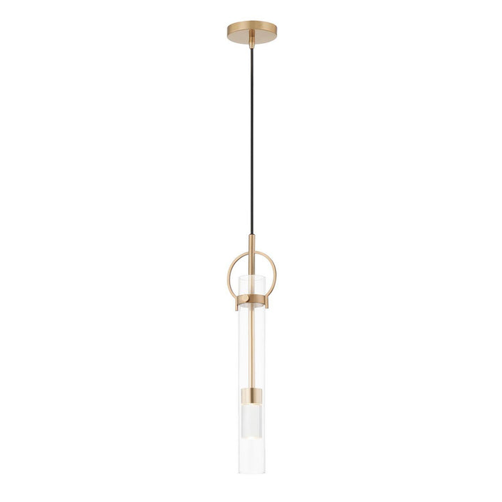 Justice Designs - FSN-4121-CLER-BRSS - LED Pendant - Textile - Brushed Brass