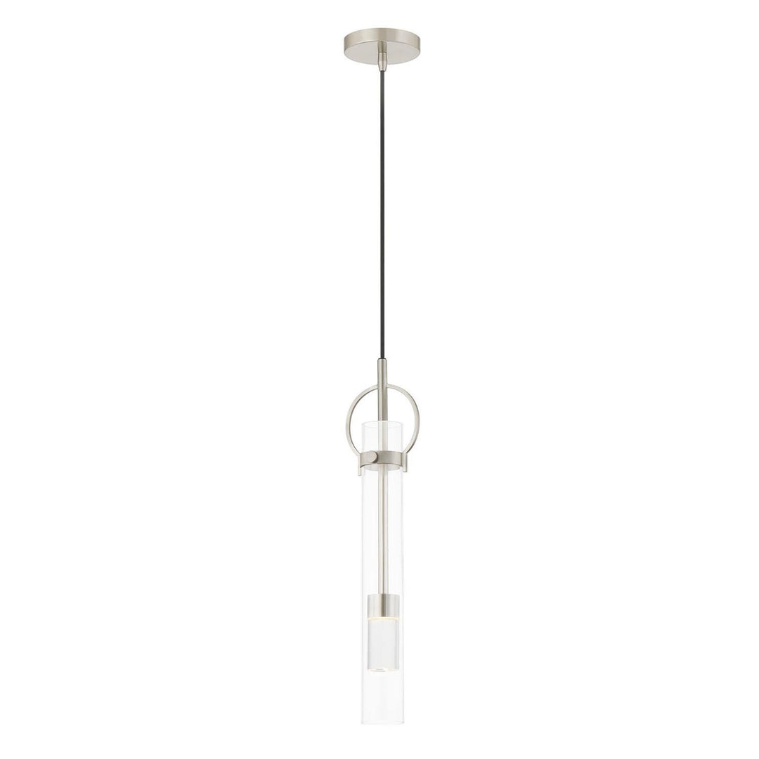Justice Designs - FSN-4121-CLER-NCKL - LED Pendant - Textile - Brushed Nickel