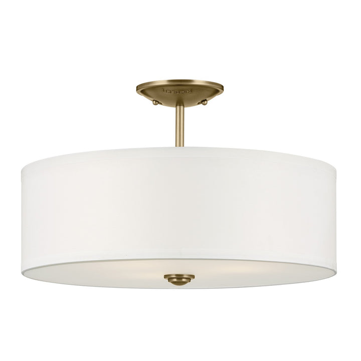 Kichler Canada - 43692NBR - Three Light Semi Flush Mount - Shailene - Natural Brass