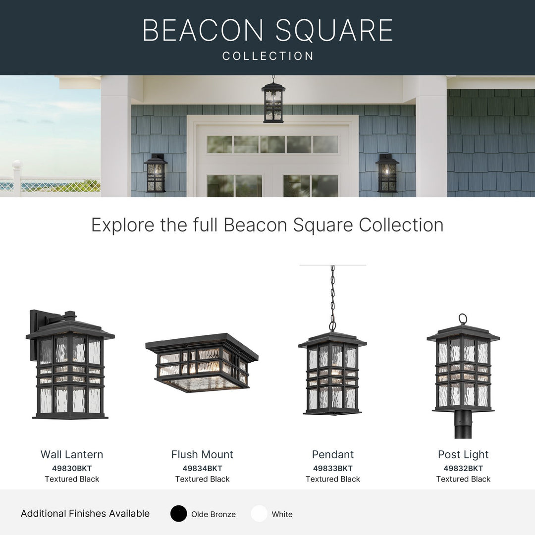 Kichler Canada - 49830BKT - One Light Outdoor Wall Mount - Beacon Square - Textured Black