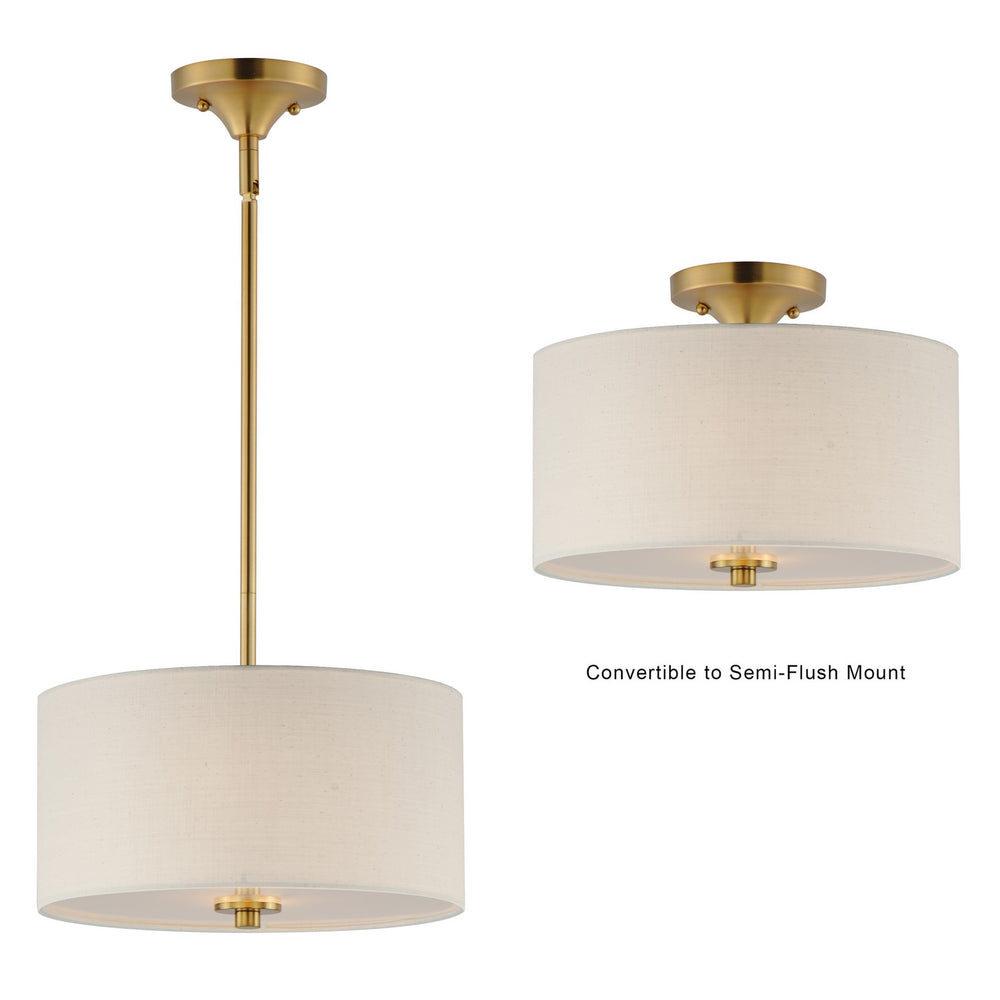 Maxim - 10011OMNAB - Two Light Pendant / Semi-Flush Mount - Bongo - Natural Aged Brass