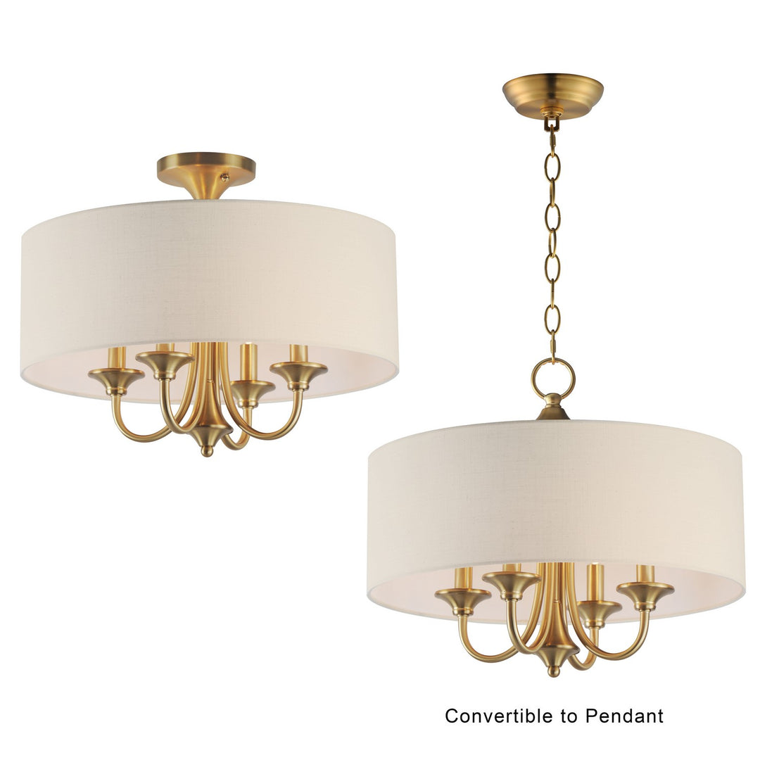 Maxim - 10013OMNAB - Four Light Pendant / Semi-Flush Mount - Bongo - Natural Aged Brass