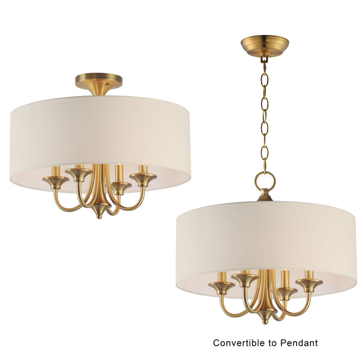 Maxim - 10013OMNAB - Four Light Pendant / Semi-Flush Mount - Bongo - Natural Aged Brass