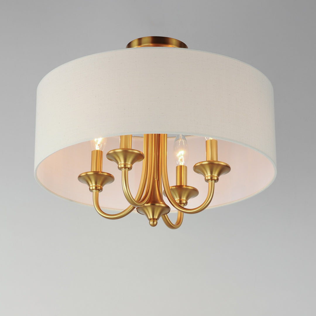 Maxim - 10013OMNAB - Four Light Pendant / Semi-Flush Mount - Bongo - Natural Aged Brass