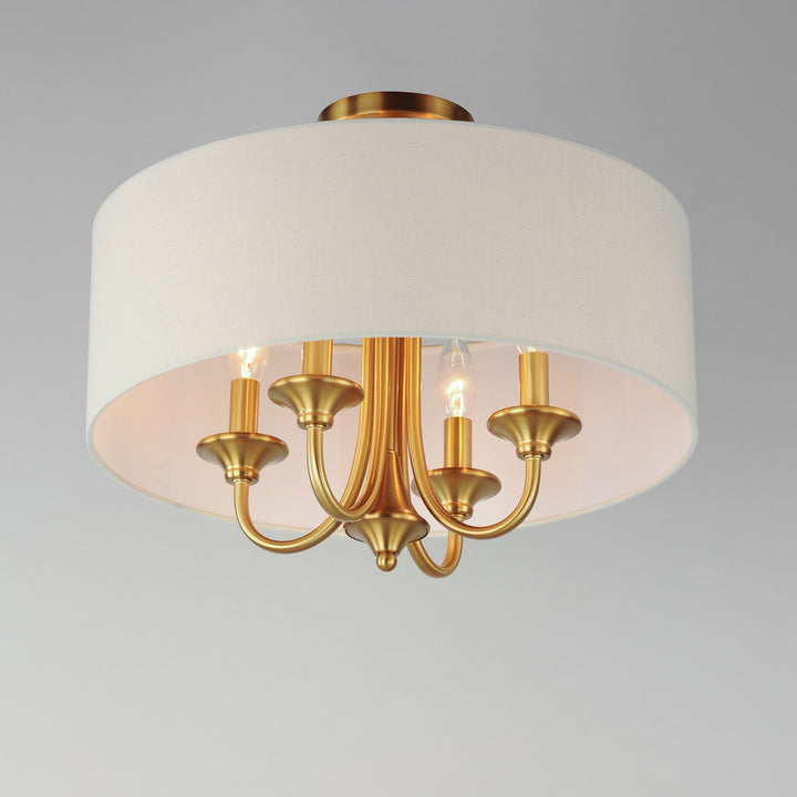 Maxim - 10013OMNAB - Four Light Pendant / Semi-Flush Mount - Bongo - Natural Aged Brass