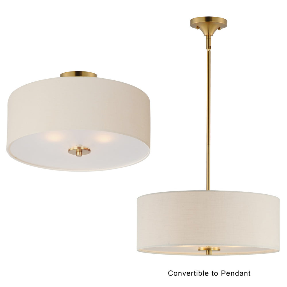 Maxim - 10014OMNAB - Three Light Pendant / Semi-Flush Mount - Bongo - Natural Aged Brass