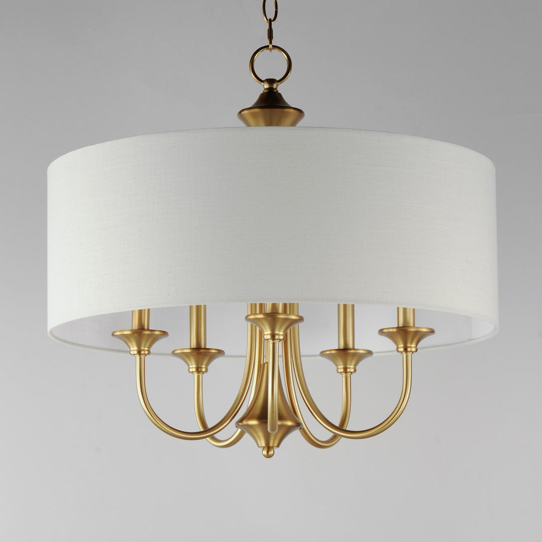 Maxim - 10015OMNAB - Five Light Pendant - Bongo - Natural Aged Brass