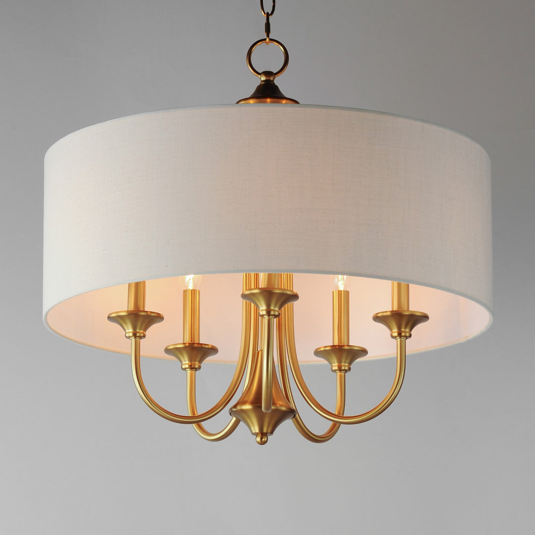 Maxim - 10015OMNAB - Five Light Pendant - Bongo - Natural Aged Brass