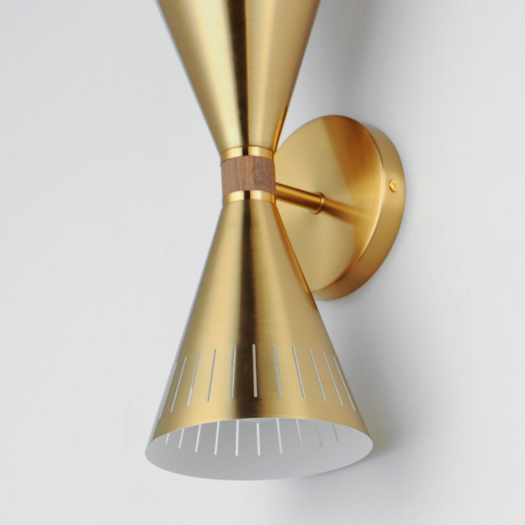 Maxim - 11432NAB - Two Light Wall Sconce - Helsinki - Natural Aged Brass