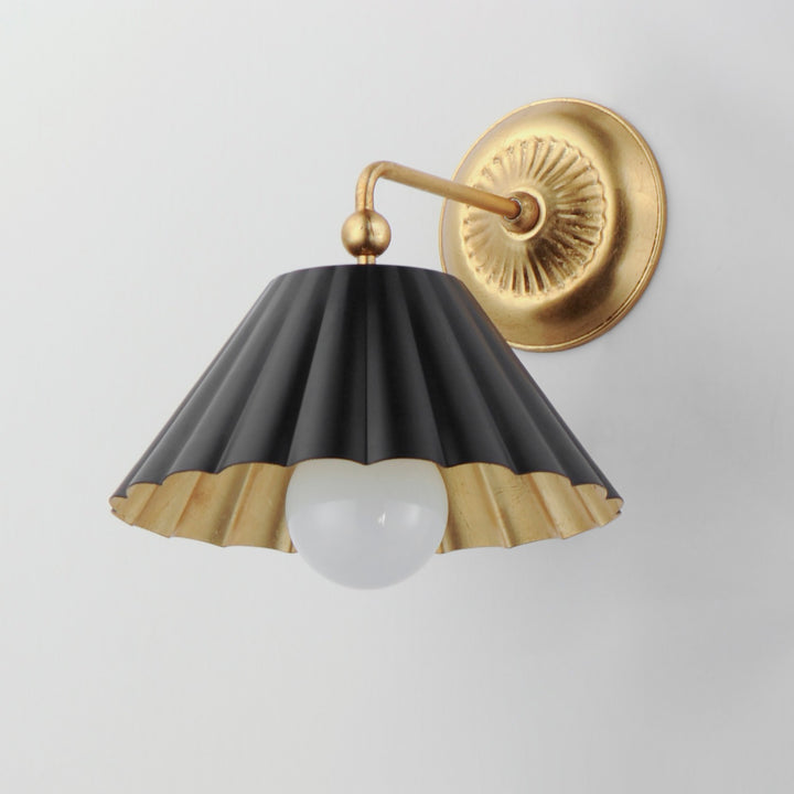 Maxim - 18051BKGL - One Light Wall Sconce - Primrose - Black / Gold Leaf