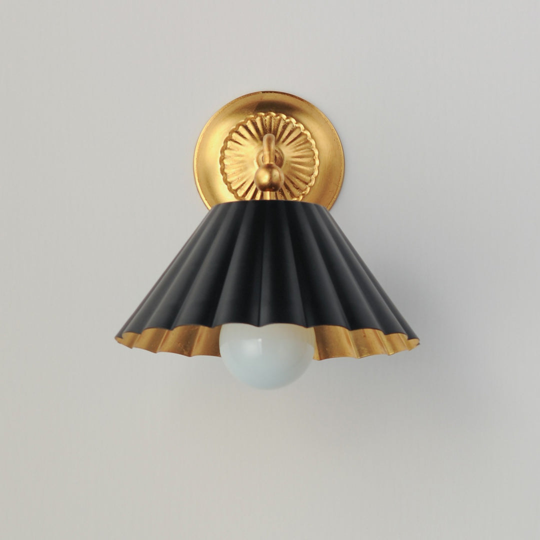 Maxim - 18051BKGL - One Light Wall Sconce - Primrose - Black / Gold Leaf