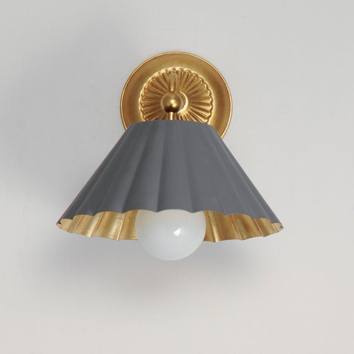 Maxim - 18051DGGL - One Light Wall Sconce - Primrose - Dark Grey / Gold Leaf