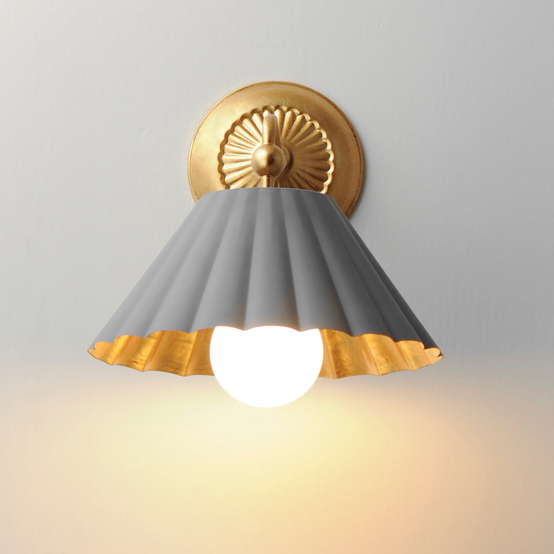 Maxim - 18051DGGL - One Light Wall Sconce - Primrose - Dark Grey / Gold Leaf