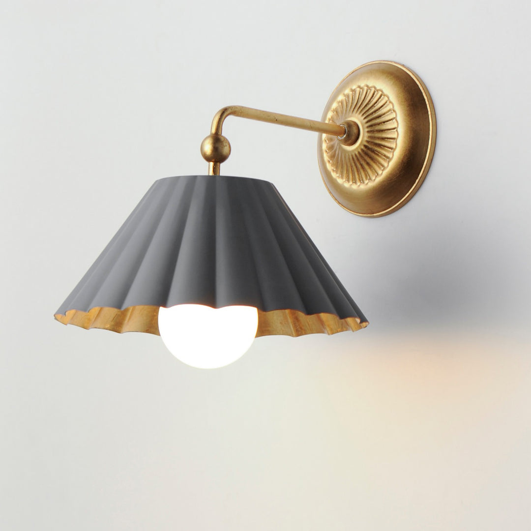 Maxim - 18051DGGL - One Light Wall Sconce - Primrose - Dark Grey / Gold Leaf