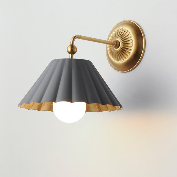 Maxim - 18051DGGL - One Light Wall Sconce - Primrose - Dark Grey / Gold Leaf