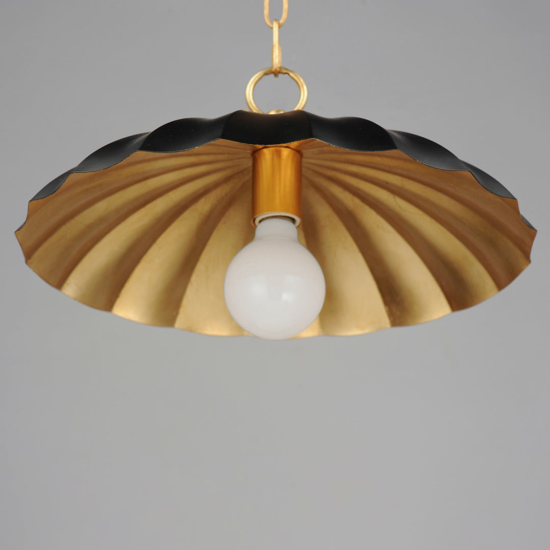 Maxim - 18055BKGL - One Light Pendant - Primrose - Black / Gold Leaf