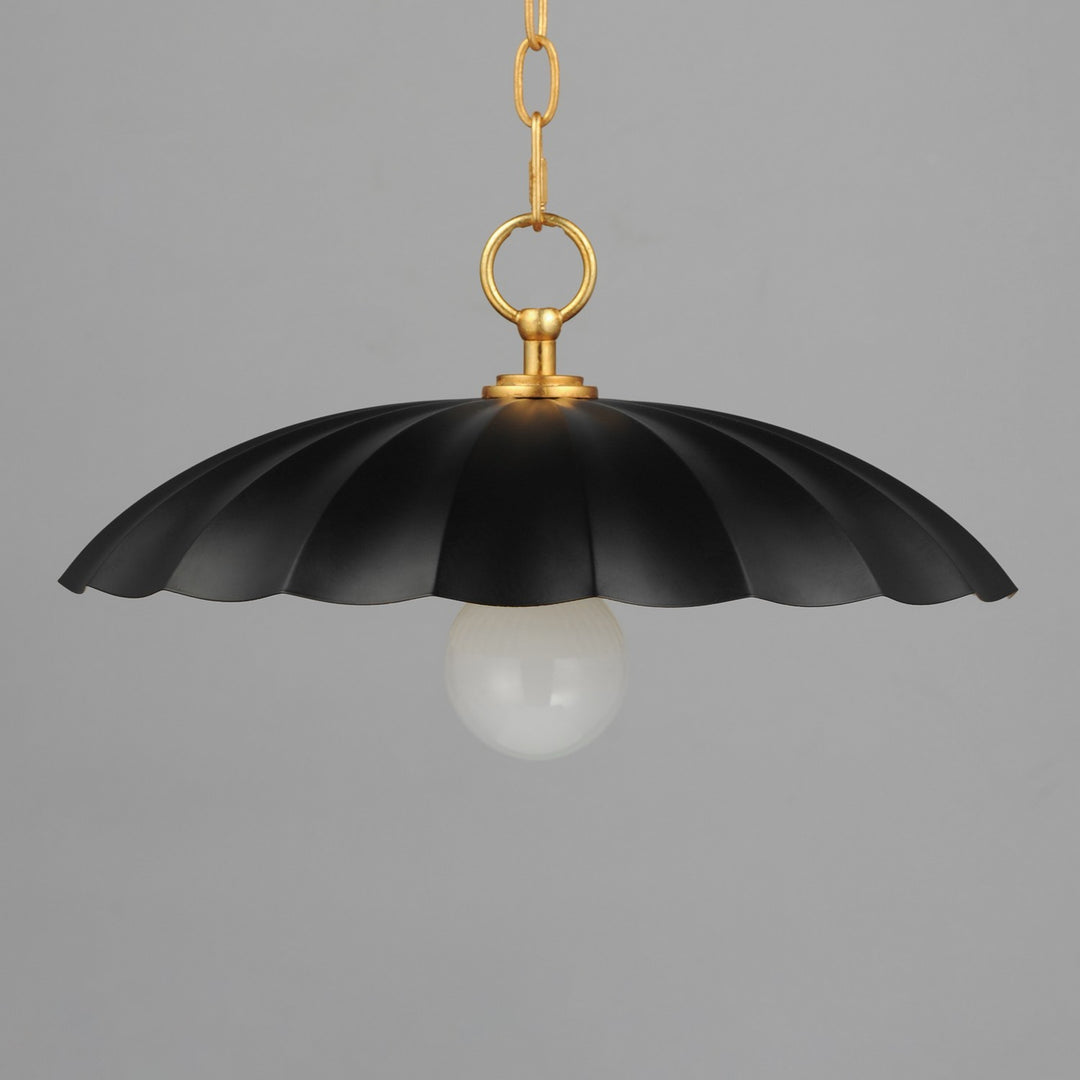 Maxim - 18055BKGL - One Light Pendant - Primrose - Black / Gold Leaf