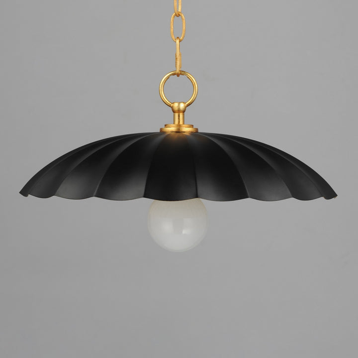 Maxim - 18055BKGL - One Light Pendant - Primrose - Black / Gold Leaf