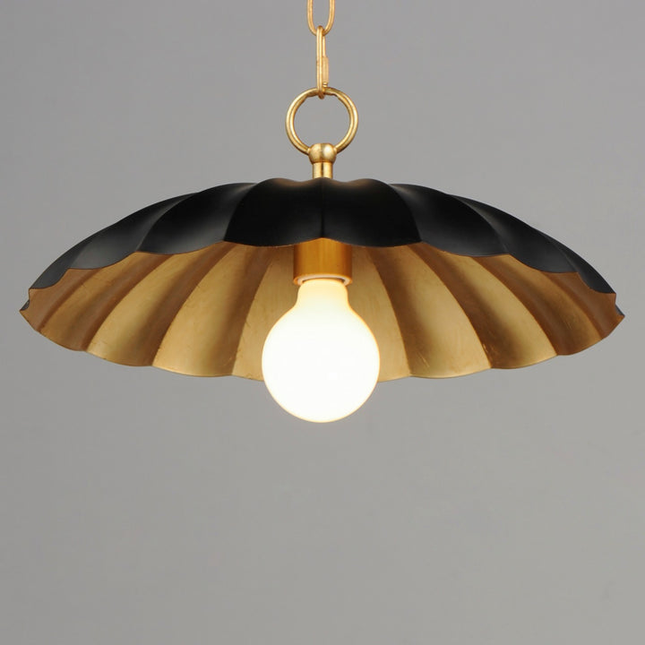 Maxim - 18055BKGL - One Light Pendant - Primrose - Black / Gold Leaf