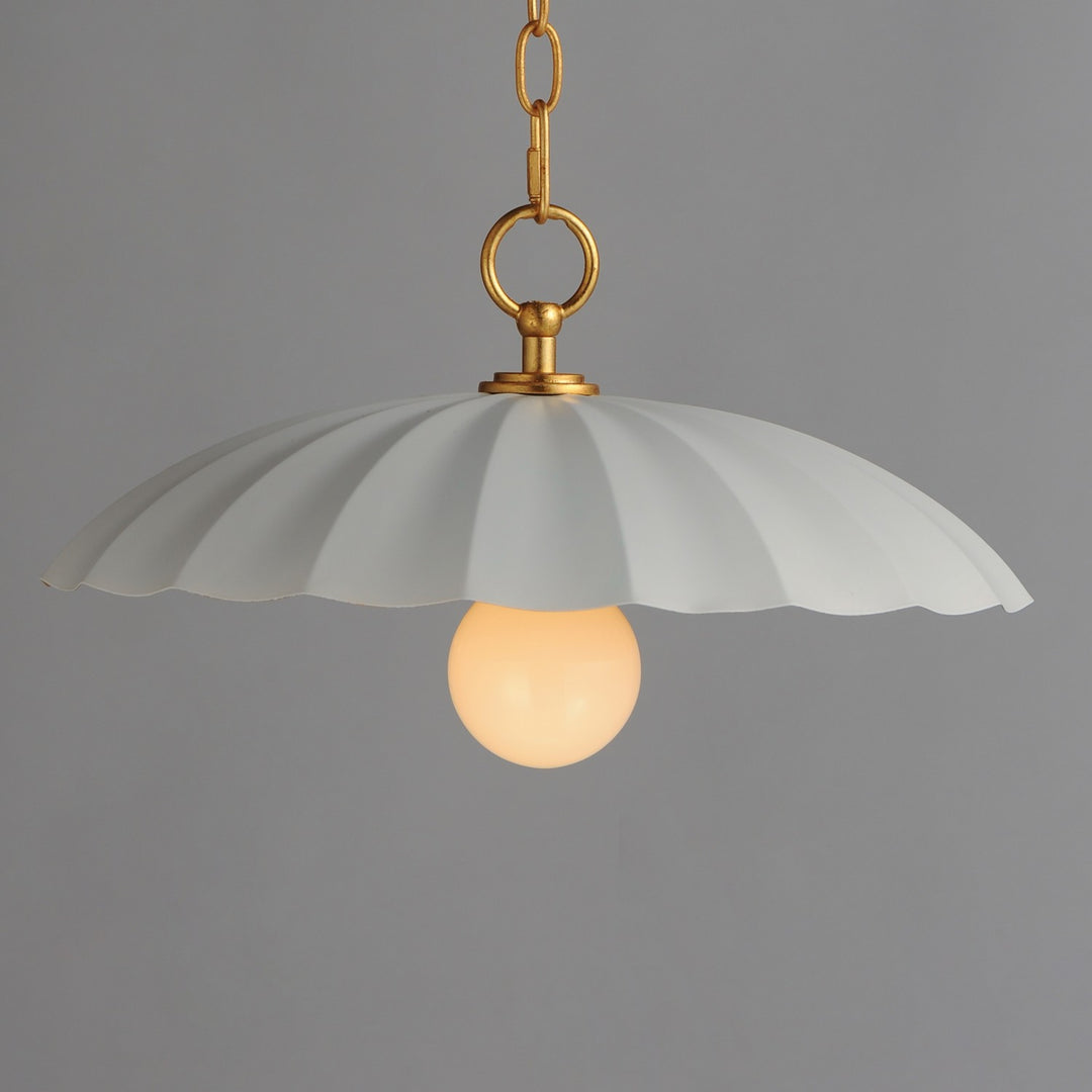 Maxim - 18055MWGL - One Light Pendant - Primrose - Matte White / Gold Leaf