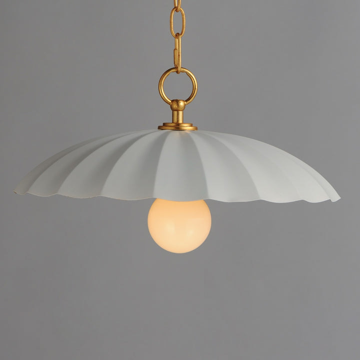 Maxim - 18055MWGL - One Light Pendant - Primrose - Matte White / Gold Leaf