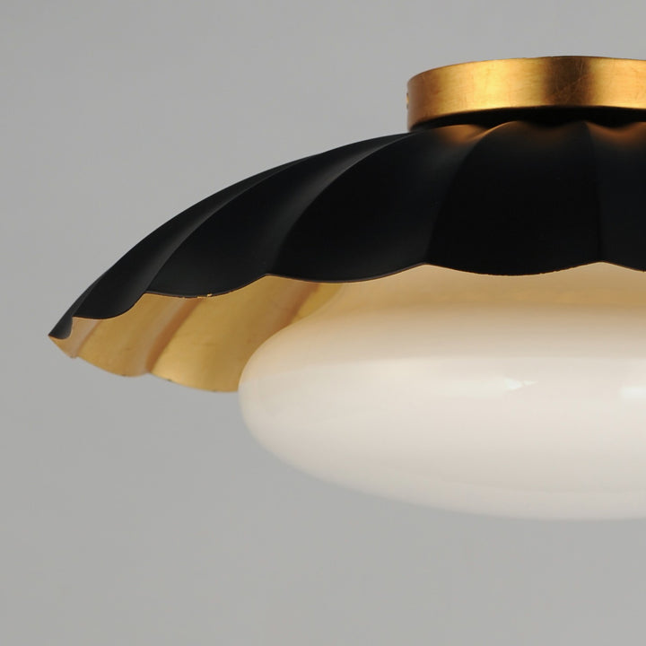 Maxim - 18059BKGL - One Light Flush Mount - Primrose - Black / Gold Leaf