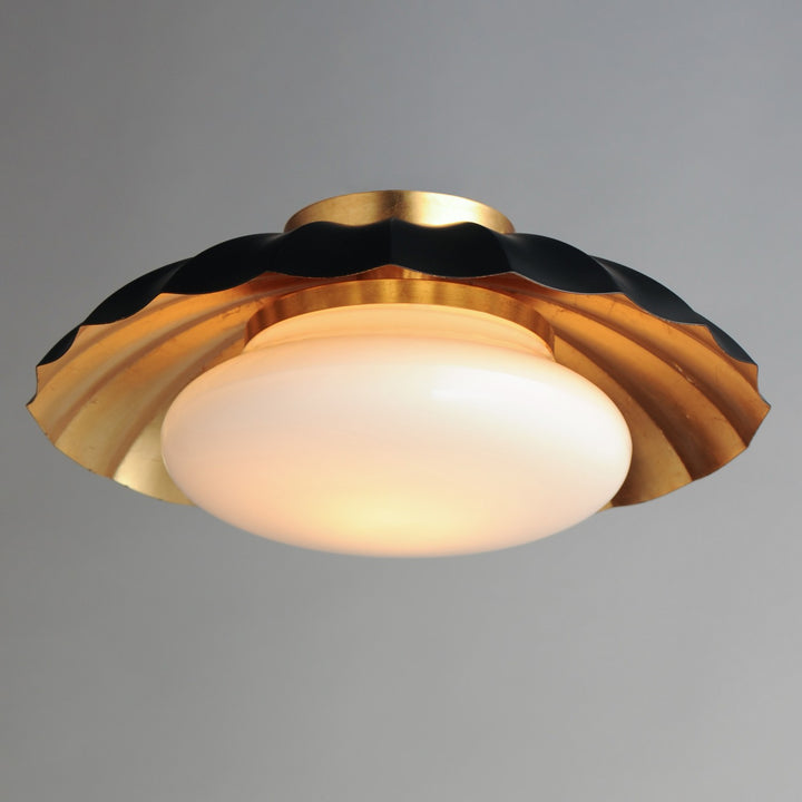 Maxim - 18059BKGL - One Light Flush Mount - Primrose - Black / Gold Leaf